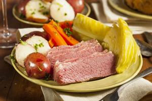 Creswick Farm's Corned Beef Displayed With Various Vegetables