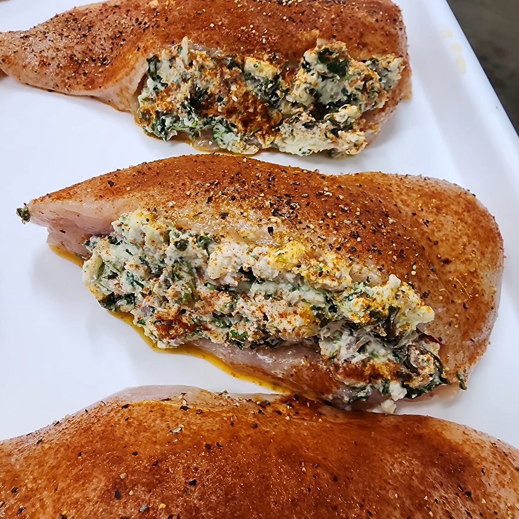 Chicken Breast, Bacon Cheese & Spinach Stuffed