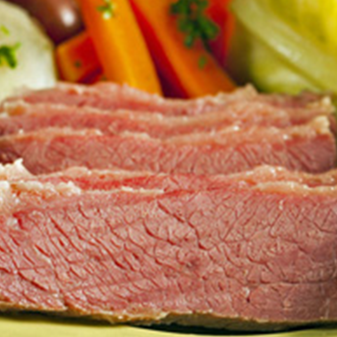 Creswick Farm's Corned Beef Displayed With Various Vegetables
