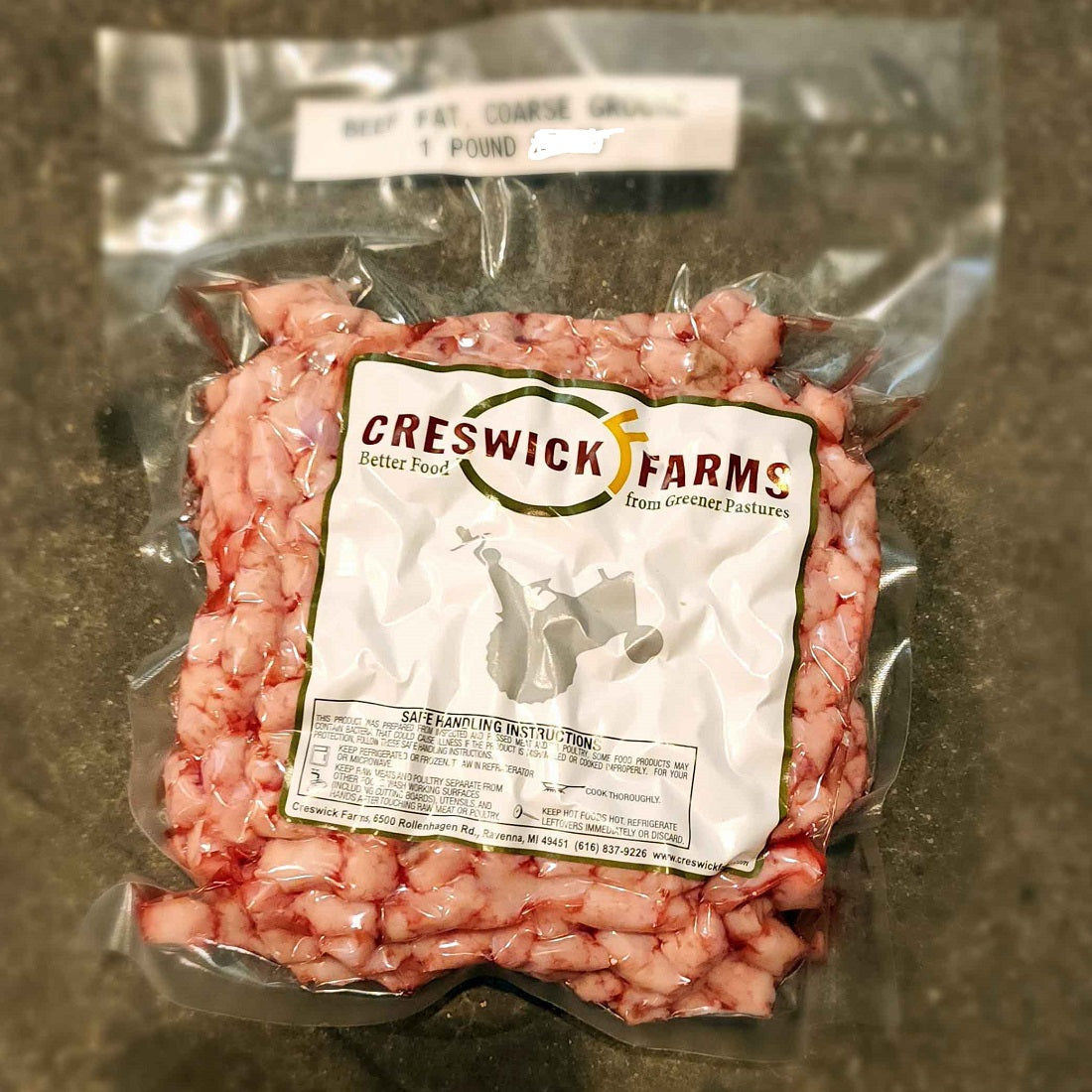 Creswick Farm's Coarse Ground Beef Fat Grass-fed Beef, EBT SNAP Eligible