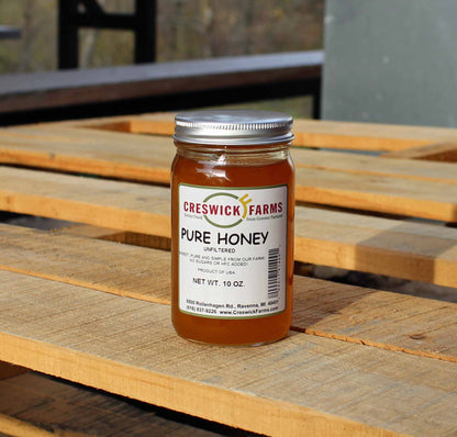 Creswick Farm's Raw Wildflower Honey in 10 OZ Jars  EBT SNAP Eligible