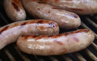 Creswick Farm's Bratwurst Links Cooking On A Grill  No Sugar or flour - Keto friendly!  Free Range Pork, EBT SNAP Eligible