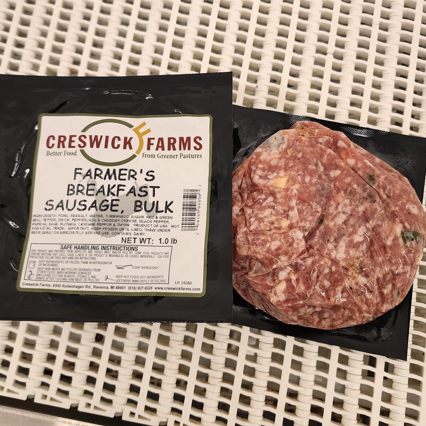 Creswick Farms Farmer's Breakfast Sausage Bulk Free Range Pork, EBT SNAP Eligible