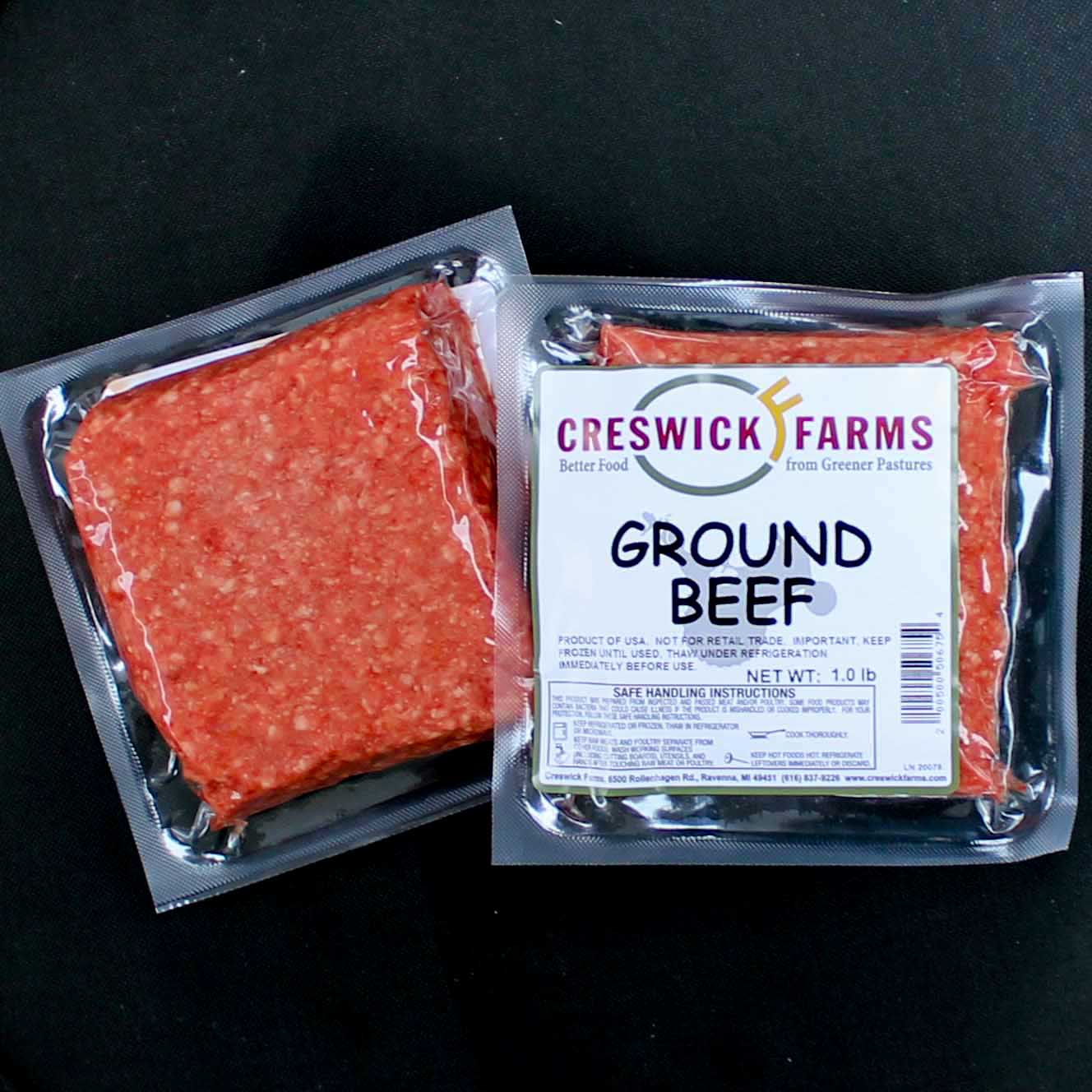 Creswick Farm's Ground Beef In 1 Pound Packages  EBT SNAP Eligible
