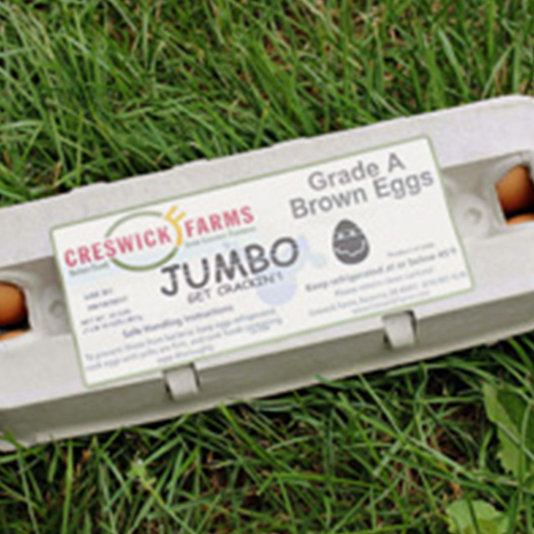 Creswick Farm's Jumbo Egg Carton Lying In Grass Free Range Chicken, EBT SNAP Eligible