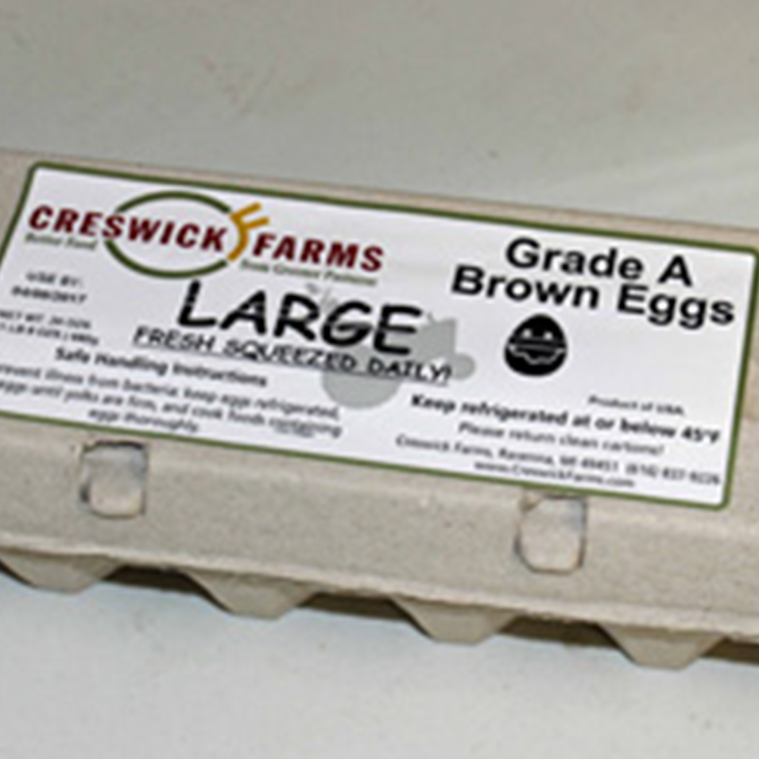 Creswick Farm's Large Eggs Packed in A Carton  Free Range Chicken, EBT SNAP Eligible